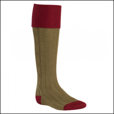 Alan Paine Olive Bordeaux Country Socks