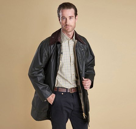 Barbour Border Sage Green Wax Jacket | Ernest Doe Shop