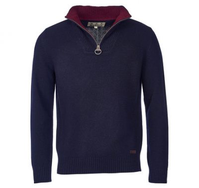 Barbour Nelson Essential Half Zip Jumper Navy 1