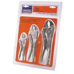 Draper 3pc Curved Jaw Self Grip Pliers Set