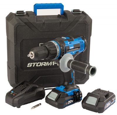 Draper Storm Force 20V Cordless Hammer Drill with Two Li-Ion Batteries