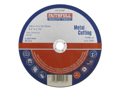 Faithfull Metal Cutting Disc 230 x 3.2 x 22.23mm