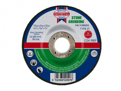 Faithfull Stone Grinding Disc 115 x 6 x 22mm