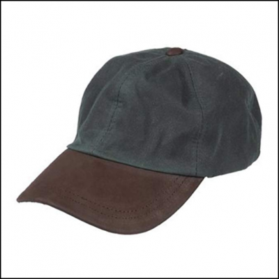 Hoggs of Fife Waxed Baseball Cap Dark Olive 1