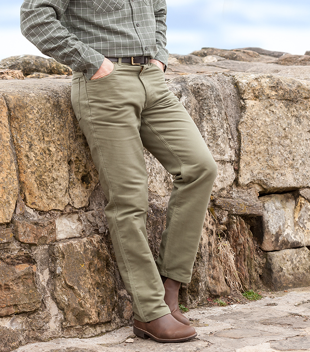 Hoggs of Fife Monarch Moleskin Trouser Dark Olive 42 Unfinished Green 42   Amazoncouk Fashion