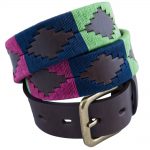 Pioneros Polo Belt - Berry, Navy & Green 1