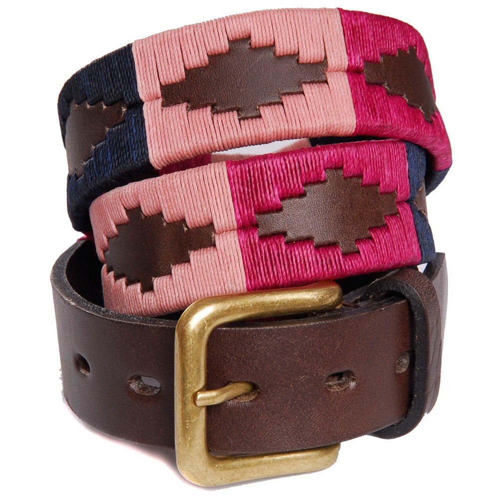 Pioneros Polo Belt Berry Navy Pink