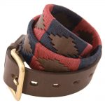 Pioneros Polo Belt – Burgundy & Navy