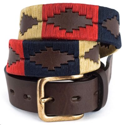 Pioneros Polo Belt - Navy, Cream & Red 1