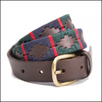 Pioneros Polo Belt – Navy, Dark Green & Red Stripe