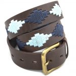 Pioneros Polo Belt – Pampas Cross Navy & Blue