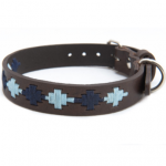 Pioneros Polo Dog Collar - Pampas Cross, Navy & Blue 2