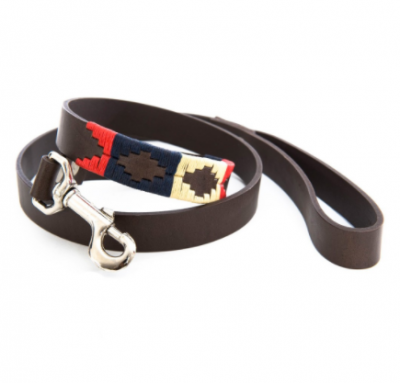 Pioneros Polo Dog Lead - Navy, Cream & Red 1