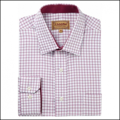 Schoffel Cambridge Raspberry Check Shirt 1
