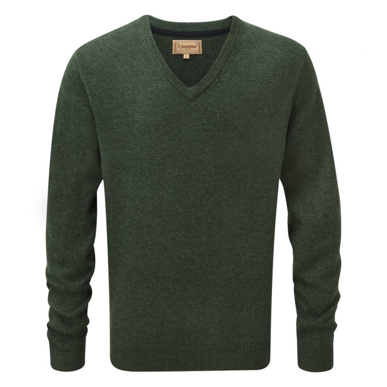 Schoffel Lambswool V Neck Jumper Forest 1