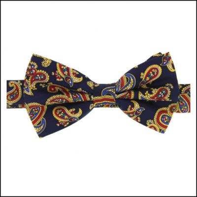 Soprano Luxury Edwardian Navy Paisley Bow Tie