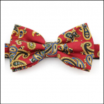 Soprano Luxury Edwardian Red Paisley Bow Tie