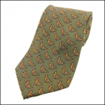 Soprano Standing Partridge Country Green Check Silk Tie