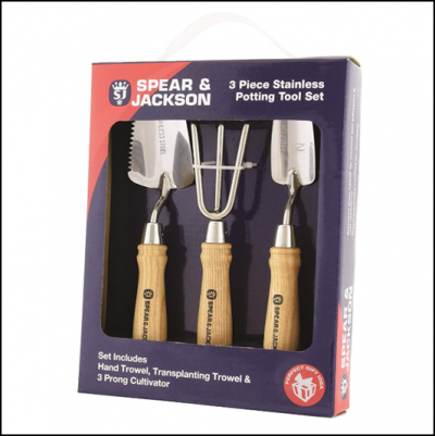 Spear & Jackson 3pc Stainless Steel Mini Potting Tool Set 1